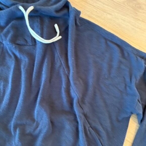 Prana Hoodie NAvy Blue Crop Pockets Medium - Picture 5 of 7